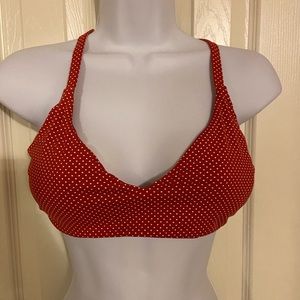 Red and white Roxy polka dot bikini bathing-suit